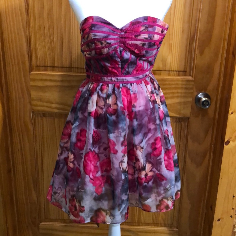 Minute Strapless Dress Floral